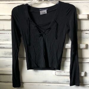 Brandy Melville Black Tie Top!